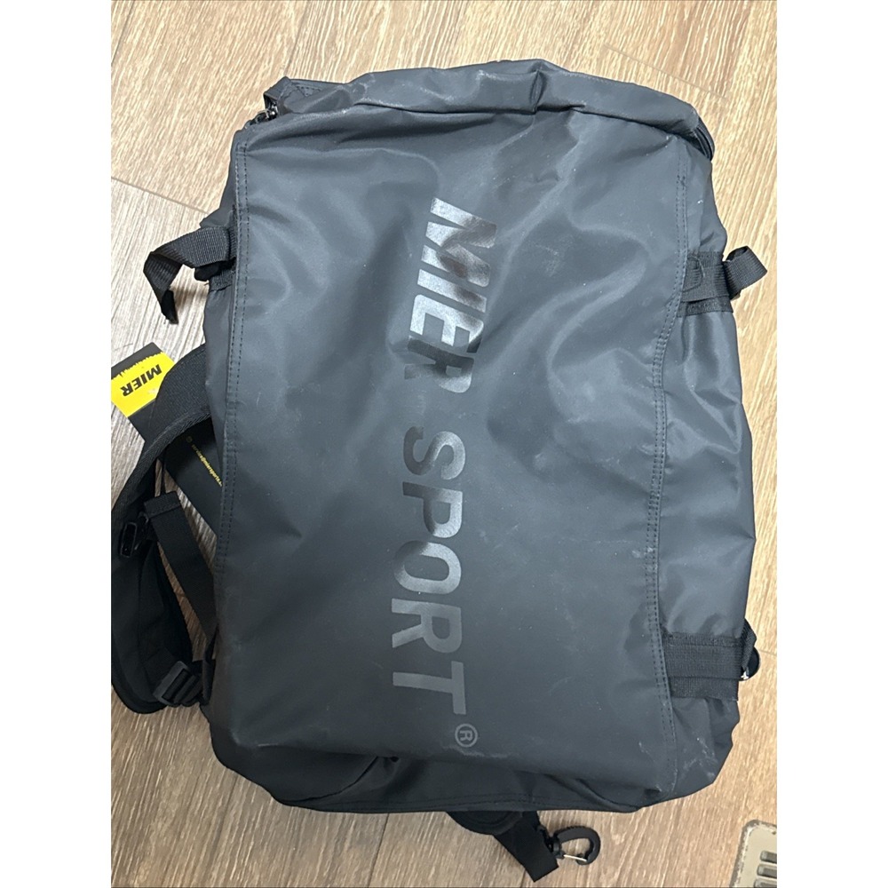 MIER 90L Duffel bag/Backpack, Sports Bag with Shoe Compartment, Heavy Duty Black